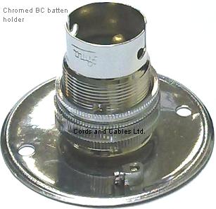 3.005.CHR B22 BC Chromed batten lamp holder
