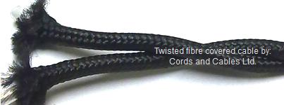 CAB.275.TWIST.BLK Fiber Covered Twisted 2x.75 cable BLACK