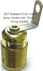 3.001.A.ZB.BKT E27 ES Brassed metal lamp holder with fixing bracket