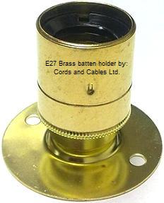 3.013.BRS ES Brass Heavy Duty Batten Lamp holder PLAIN skirt