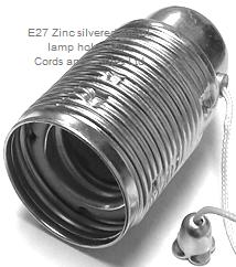 3.001.PULLCORD.NS E27 ES SILVERED lampholder with pull cord