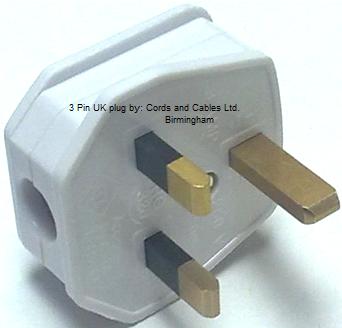 4.038.3.WHT Standard 3 pin UK plug 3A fuse WHITE
