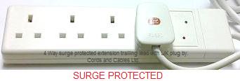 4.045.4W.SP Surge Protected 4W extension lead with UK plug