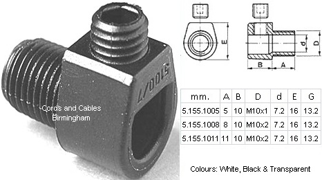 5.155.1008.B 10mm Male Cord Grip short BLACK - PACK 10