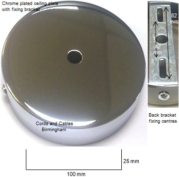 6.CP.BS7.CP 10mm. Heavy duty ceiling plate - CHROME PLATED