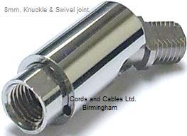6.KJ.2861C.M8.CHR 8mm. Male to Female CHROME Knuckle Joint