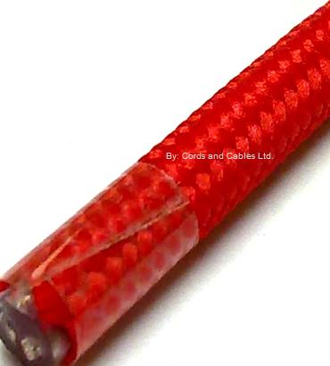 2182Y.75.BRAID.RED 2 x .75 Fibre braided cable RED