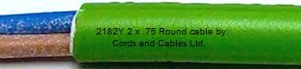 2182Y.GRN 2 x .75 Green cable
