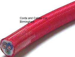 2183Y.75.BRAID.RED (8) 3 x .75 Fibre braided cable RED