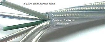 2185Y.75.T 5 x .75 5 core Transparent Cable