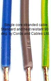 8a4-1b: 2491X.HR HEAT RESISTANT 90/105 deg. Single core stranded PVC insulated cable