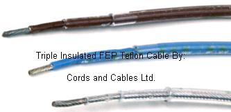 8a4-3 FEP Cable - TRIPLE INSULATED Single core 1 x .75mm, FEP 180 Deg. C Teflon Cable