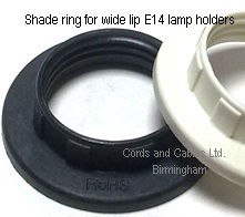 43.519.BLK Shade ring (WIDE LIP) for E14 lampholders