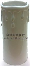 5 x G21.3480.W Candle Drip (34mm i/d) 36 od x 80MM long White - PACK 5